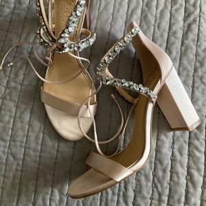 Jeweled block heels